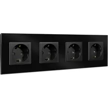 Navaris Schuko-Steckdose 4-fach Schwarz 1 St.