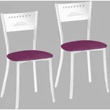 ASTIMESA SCMGBJ Zwei Küchenstühle, Metall, Aubergine, Sitzhöhe 45 cm