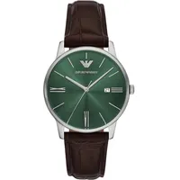 Emporio Armani Herrenuhr Edelstahl braun Herren