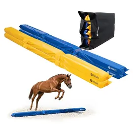 Dönges Balken Set 4 Stück Leder 300 x 17 x 10 cm Gelb/Blau