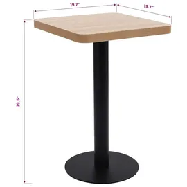 vidaXL Bistrotisch 50 x 50 cm Hellbraun