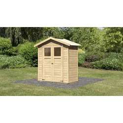 Gartenhaus KARIBU "Doris 0", beige (naturbelassen), ohne Fußboden, Holz, Gartenhäuser, naturbelassen