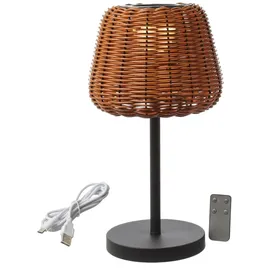 MARELIDA LED Garten Tischlampe Braun