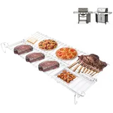 DcYourHome Faltbarer Warmhalterost 66044 für Weber Genesis II GS4 300 Series Genesis 2 E-310 S-310 E-330 E-315 S-315 S-335 Grillteile Edelstahl Upgrade Warmhalterost für Weber Genesis 2 GS4 Roste