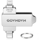 GOVNDVN Apple MFi-zertifizierter USB Stick für iPhone 16/15/14/13/12/11, 256GB iPhone Speicherstick Lightning USB C Sticks, iPhone Fotostick Backup Stick Flash Laufwerk für/iPad/Android/PC (256GB)