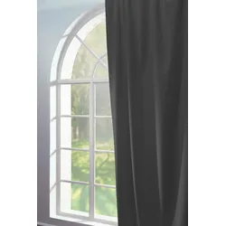 Vorhang ADAM "Uni Light Collection" Gr. 4, schwarz, B:145cm H:245cm, Baumwolle (Bio-Baumwolle), Gardinen