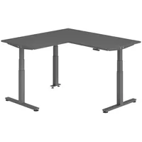 Bümö Eckschreibtisch, Graphit, Graphit, Nachbildung, Rechteckig, 160x74x160 cm, FSC