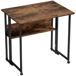 Homcom Schreibtisch 80 cm Klappbarer Computertisch Braun