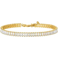 Armband MICHAEL KORS "Schmuck Geschenk Metall Armkette Tennis, MKJ8415CZ710", gold (gelbgoldfarben, kristallweiß, kristallweiß), Armbänder, Damen, Metall, mit Zirkonia (synth.)