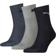 Puma Short Crew Socken 3er Pack Blau/Grau 43-46