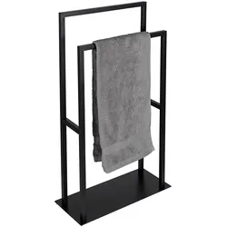 Handtuchständer WENKO "Modell Rivaltana", schwarz, B:46cm H:80cm T:20cm, Edelstahl, Metall, Handtuchhalter, freistehend, für Handtücher und Kleidung, Edelstahl, Industrial Style
