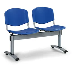 Kunststoff-Wartezimmerbank, Traversenbank VERONA, 2-sitzig, blau