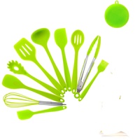 Küchenhelfer Set Küchenutensilien Set Silikon-Kochutensilien Kochspatel Turner Hitzebeständige Werkzeuge für nicht klebendes, kratzfestes, farbenfrohes Kochgeschirr(green) 11pcs