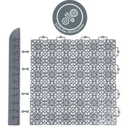 Klickfliesen-Eckleiste ANDIAMO "Terra Sol, Made in Swiss", grau (dunkelgrau), B:50mm L:430mm, Polyvinylchlorid (PVC), Hartbodenbeläge, idealer Fliesen-Abschluss