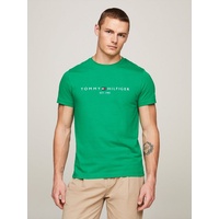 Tommy Hilfiger Herren T-Shirt Kurzarm Tommy Logo Rundhalsausschnitt, Grün (Olympic Green), XL