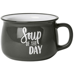 Gusta Tasse Suppentasse Soup of the day, Steinzeug, Steinzeug, 500 ml grau