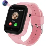 jianyana 4G Smartwatch Kinder mit GPS und Telefon, Kinder Smartwatch mit SOS-Anruf, Wecker, Musik-Player, Kamera, Spiele, Kids Smart Watch für 3-14 Jahre Jungen Mädchen Geburtstagsgeschenke (Rosa)