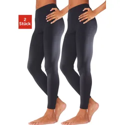 Leggings VIVANCE ACTIVE, Damen, Gr. 36/38, N-Gr, schwarz, Single Jersey, Obermaterial: 95% Baumwolle, 5% Elasthan, unifarben, Basic, Basic lang, Hosen, mit Gummibund, Loungewear, Topseller