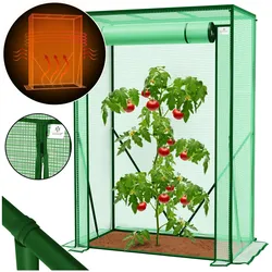 KESSER® Premium Tomatengewächshaus Foliengewächshaus, Gewächshaus klein, Tomatenhaus, Treibhaus mit Tür zum Aufrollen - 100 x 50 x 150 cm Frühbeet, Gemüse, Blumen, Obst, Garten