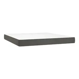 vidaXL Boxspringbett mit Matratze & LED Dunkelgrau 160x200 cm Samt