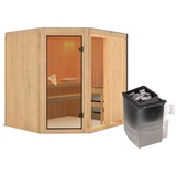 Karibu Sauna Fiona 2 inkl. 9 kW Ofen + int. Steuerung