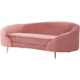 Beliani Sofa Samt 3-Sitzer Rosa