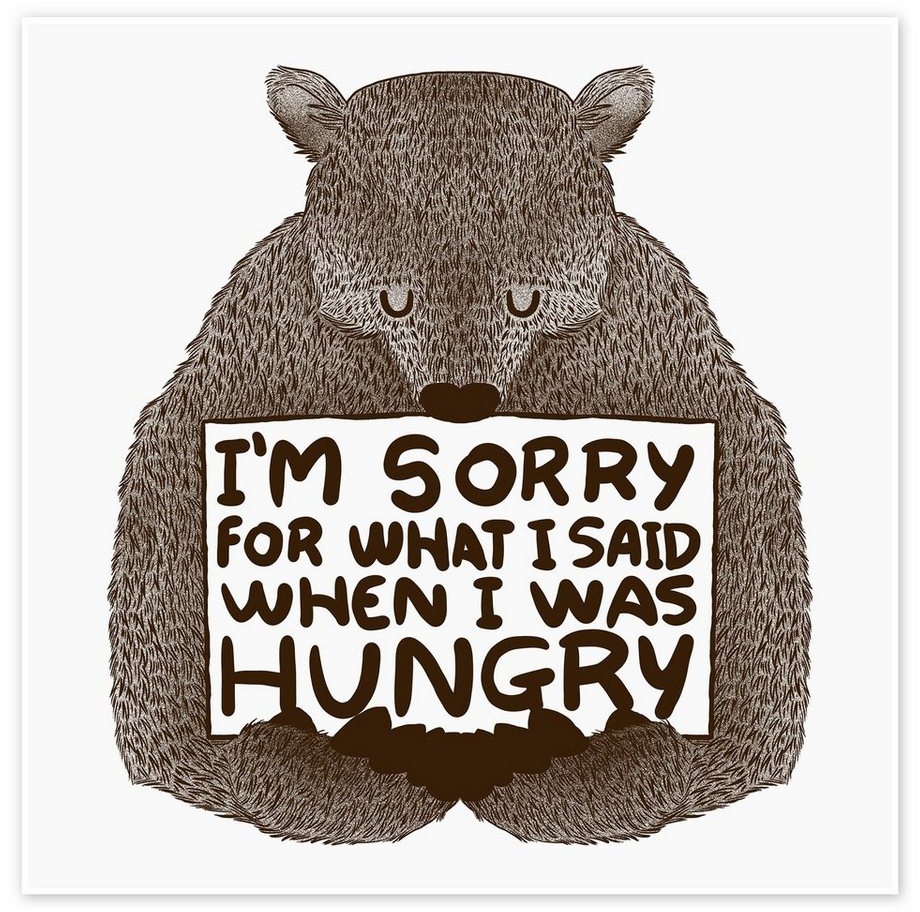 Posterlounge Poster Tobe Fonseca, I'm Sorry For What I Said When I Was Hungry, Kinderzimmer Illustration braun 100 cm x 100 cm