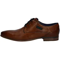 Schnürschuh BUGATTI, Herren, Gr. 41, braun (cognac, used), Leder, elegant, Schuhe Derbyschuh Business-Schnürer, im Used-Look, Freizeitschuh, Halbschuh, Schnürschuh
