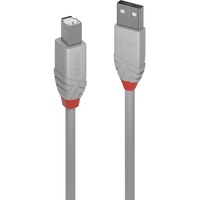 LINDY USB 2.0 USB-A Stecker, USB-B Stecker 2.00m Grau
