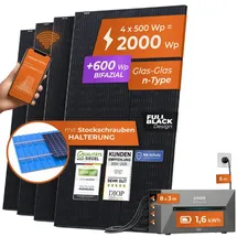 solarway All In One Balkonkraftwerk 2000 W / 800 W inkl. 1,6 kWh Anker Solix 2 Pro Speicher