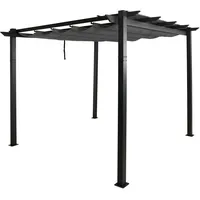 Mendler Aluminium Pergola HWC-N93, Gartenpavillon Pavillon Garten, stabiles 8cm-Gestell