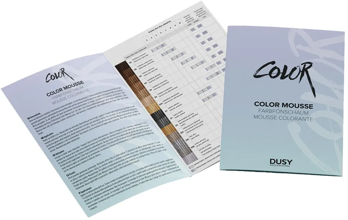 dusy professional Color Mousse Farbkarte gedruckt