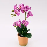 Avoeco Künstliche Orchidee, fühlt sich echt an, 38,1 cm, künstliche Phalaenopsis im Topf, sehr realistische Seiden-Orchidee Blume und Blattstruktur für Zuhause, Büro, Geschäft und Hochzeitsdekoration