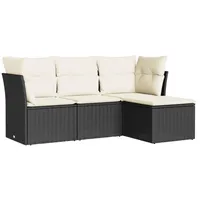 vidaXL Garten-Lounge-Set 4-tlg. schwarz