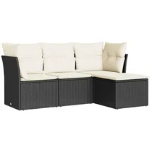 vidaXL Garten-Lounge-Set 4-tlg. schwarz