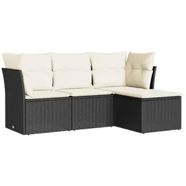 vidaXL Garten-Lounge-Set 4-tlg. schwarz