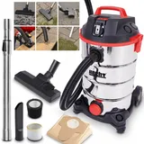 Hecht 8335 Z Industriesauger mit Steckdose Set – Nass – Trockensauger – 35 Liter – 1400 W – Weiß