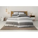 OTTO home Yonne gestreift Grau 135 x 200 cm + 40 x 80 cm