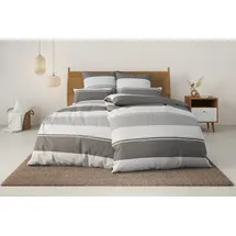 OTTO home Yonne gestreift Grau 135 x 200 cm + 40 x 80 cm