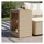 vidaXL Garten-Beistelltisch mit Holzplatte Beige Poly Rattan