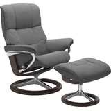 Stressless Stressless® Relaxsessel »Mayfair«, (Set, Relaxsessel mit Hocker), mit Hocker, mit Signature Base, Größe S, M & L, Gestell Wenge, grau