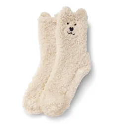 Tchibo - Teddy-Kuschelsocken - Gr. 27-30 - weiß