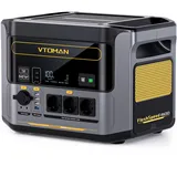 VTOMAN FlashSpeed 1500 Tragbare Powerstation 1548Wh - LiFePO4 Batterie Betriebener Solar Generator mit 230V/1500W AC Ausgang/Eingang, Schnelle Vollladung in 1 Stunde für Zuhause, Camping, Angeln