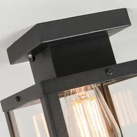 QAZQA Outdoor-Deckenleuchte Edelstahl 1-flammig E27 schwarz