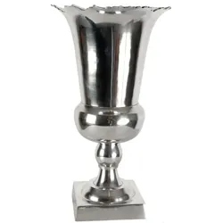 Designer Vase aus poliertem Aluminium silber Höhe: 40,5 cm, Breite: 22,5 cm - wunderschöne Vase, Deko Vase