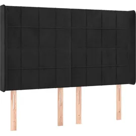 vidaXL Boxspringbett mit Matratze & LED Schwarz 140x200 cm Samt