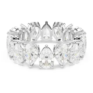 Swarovski Matrix Vittore Ring, Tropfenschliff, Weiß, Silberfarbenes Finish, 55