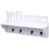 MCW Garderobenpaneel MCW-D41-w, 4 Haken, Ablagefläche, Kleiderhaken individuell anbringbar weiß