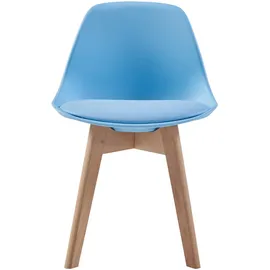 [en.casa] Kinderstuhl - Kindertisch, Elvdal 2er Set gepolstert Himmelblau