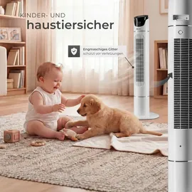 Tectake Turmventilator 110 cm Weiß